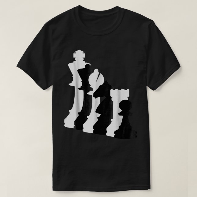Minimalist Black and White Chess Art T-Shirt (Design vorne)