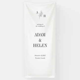 Minimalist Black and White Wedding Welcome Banner