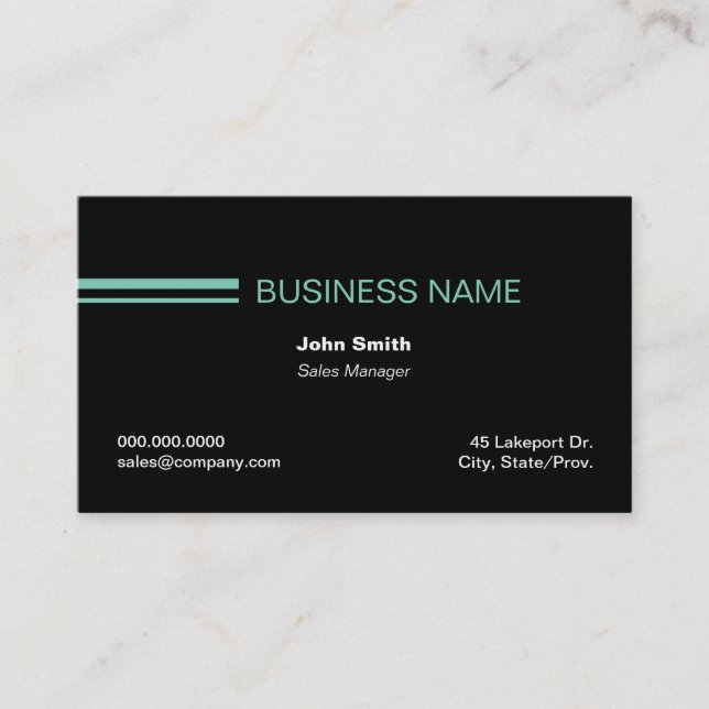 Minimalist Black Business Cards Visitenkarte (Vorderseite)