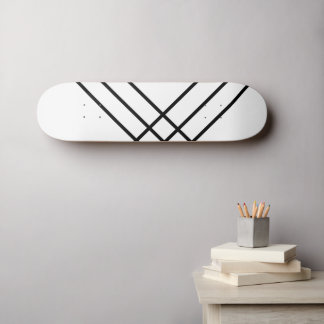 Minimalist Black Lines Skateboard Wall Art