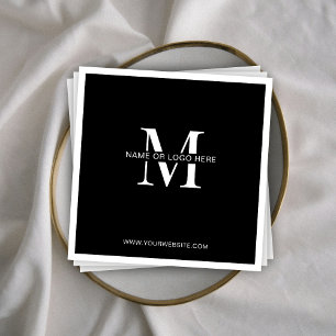 Minimalist Black Logo Business Event Custom Serviette