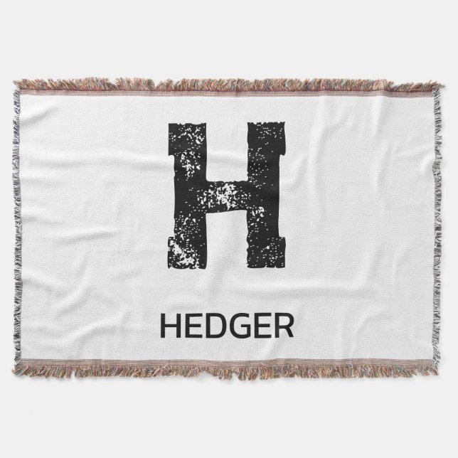 MINIMALIST BLACK ONE LETTER MONOGRAM NAME WHITE DECKE (Vorderseite)