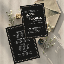 Minimalist Black Tie Formal Wedding Folieneinladung