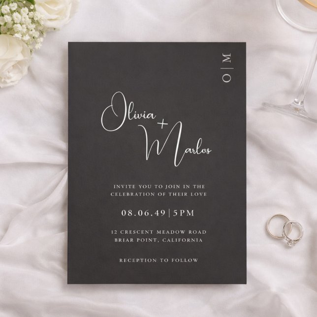  Minimalist Black Wedding QR code Invitation card Einladung (Von Creator hochgeladen)