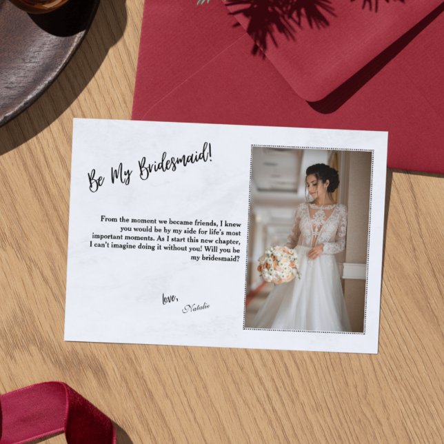 Minimalist Black & White Bridesmaid Proposal Card Einladung (Minimalist Black & White Bridesmaid Proposal Card)