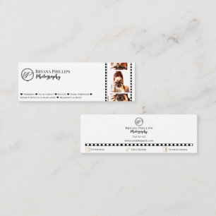 Minimalist Black & White Ihre Logo-Fotografie Mini Visitenkarte