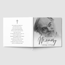 Minimalist Black & White In Loving Memory Funeral  Gästebuch