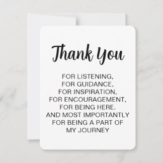 Minimalist Black White Journey Thank You Card Einladung