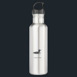 Minimalist Black White Loon - "Simplify, Simplify" Edelstahlflasche<br><div class="desc">This simple image of a loon swimming in calm water captures a mindful mood. Beneath the loon is a timeless quote from Thoreau: simplify,  simplify,  calling for a quieter life.</div>