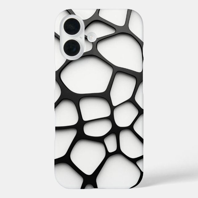 Minimalist Black & White Organic Grid Phone Case (Rückseite)