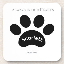 Minimalist Black & White Paw Print Tribute Getränkeuntersetzer