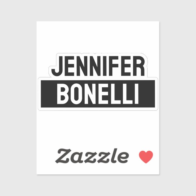 Minimalist Black & White Plain Elegant Modern Name Aufkleber (Blatt)