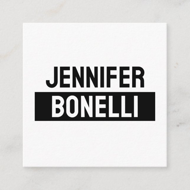 Minimalist Black & White Plain Elegant Modern Name Begleitkarte (Vorderseite)
