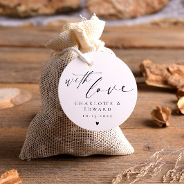 Minimalist Black White Wedding Favors Tags Geschenkanhänger