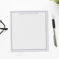 Minimalist Blaues Monogramm mit zwei Rändern