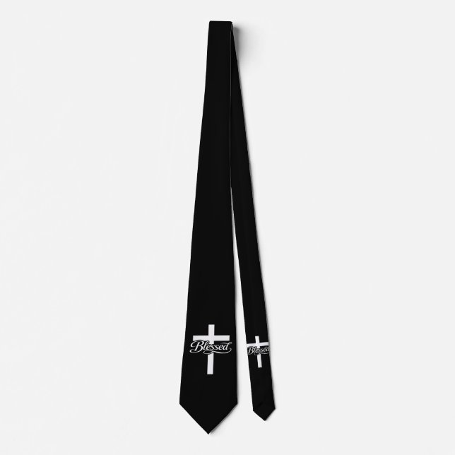 Minimalist Blessed Cross Christian Faith Design Krawatte (Vorderseite)