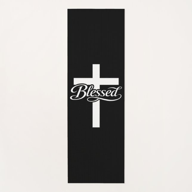 Minimalist Blessed Cross Christian Faith Design Yogamatte (Vorderseite)