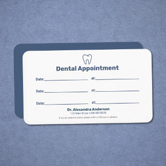 Minimalist Blue - Termin Karte für Zahnarzt