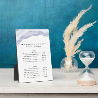 Minimalist Blue Watercolor Business Price List Fotoplatte