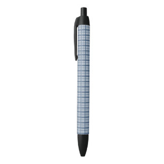 Minimalist Blue Windowpane Plaid Satin Ribbon, Mod Kugelschreiber