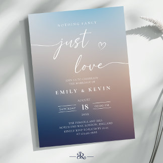 Minimalist Blurred Gradient Script Elegant Wedding Einladung