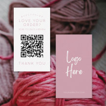 Minimalist Blush Pink Logo QR-Code Hinterlasse ein