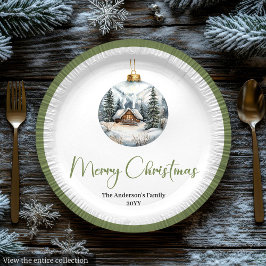 Minimalist Bohemian Christmas Scene Earthy Plates Pappteller