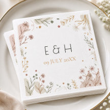 Minimalist Boho Botanische Wildblumen Initialen