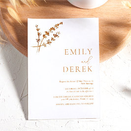 Minimalist Boho Burnt Orange Wedding Einladung