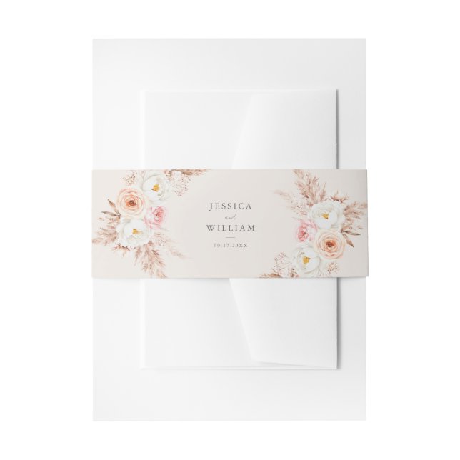 Minimalist Boho Fall Floral Wedding Einladungsbanderole (Vorderseite Beispiel)