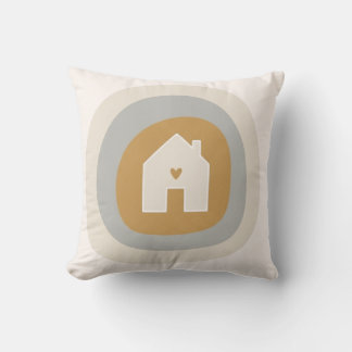 Minimalist Boho "Home is Where the Heart Is" Kissen