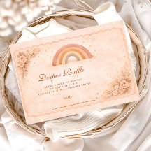 Minimalist Boho Rainbow Diapper Raffle