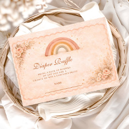 Minimalist Boho Rainbow Diapper Raffle Begleitkarte