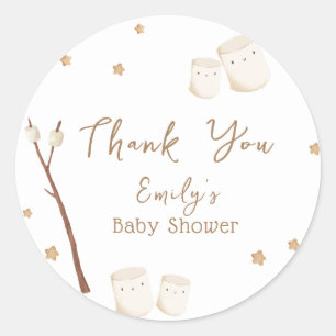 Minimalist Boho S'more Spaß Sterne Babyparty  Runder Aufkleber