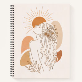 Minimalist Boho Woman Art Notebook Notizbuch