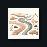 Minimalist Boho Zen Landscape - Abstract River, St Leinwanddruck<br><div class="desc">A serene and harmonious abstract composition inspired by Zen gardens and natural landscapes. Featuring flowing river-like lines, smooth organic stones, and delicate botanical sprigs in a warm earthy palette of terracotta, beige, and slate grey. This minimalist design brings a sense of balance and modern tranquility to any living space or...</div>