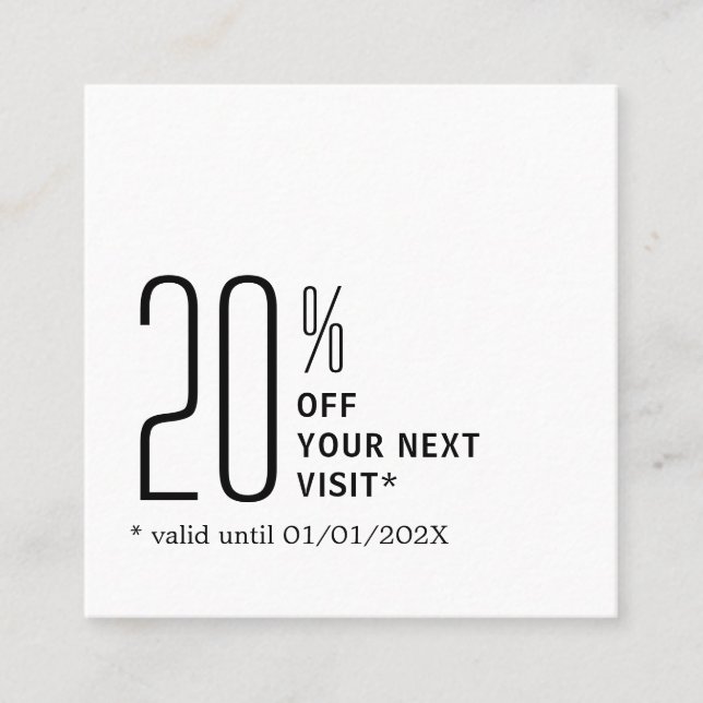Minimalist Bold Black White Coupon (Devant)