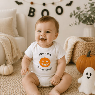 Minimalist Boo Crew Kürbis – Personalisiert Baby Strampler