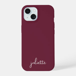 Minimalist Bordeaux-Wein Personalisiert iPhone 15 Hülle