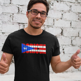 Minimalist Boricua Puerto Rican Flag Typography T-Shirt