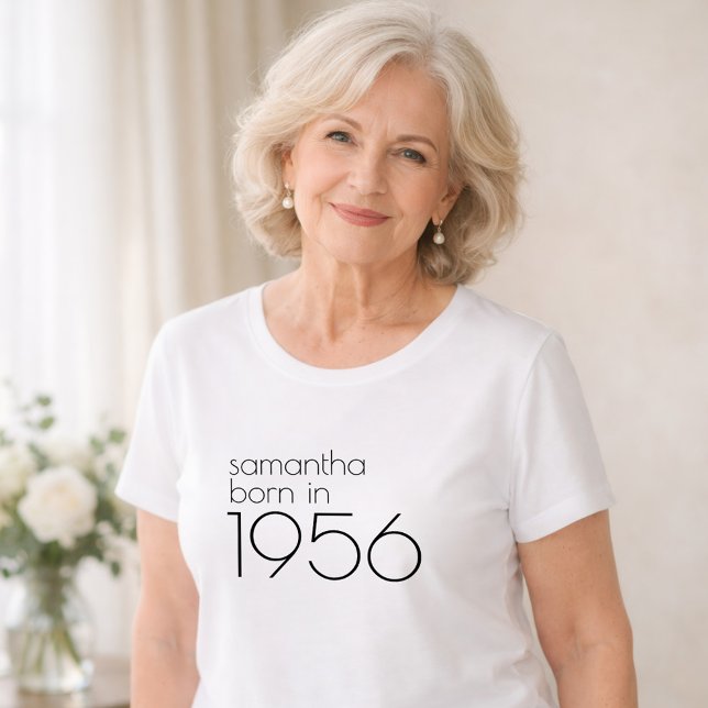 Minimalist Born in 1956 70th Birthday Party T-Shirt (Von Creator hochgeladen)