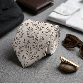 Minimalist Botanical Branches Sepia Krawatte