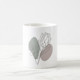Minimalist Botanical Line Art Mother’s Day Kaffeetasse
