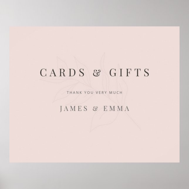 Minimalist Botanical Sign Warm Blush Poster (Vorne)