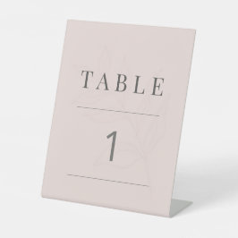 Minimalist Botanical Table Number | Warm Blush Sockelschild