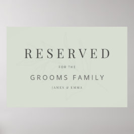 Minimalist Botanical Wedding Sign Pale Sage Poster