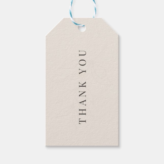 Minimalist Botanical Wedding Soft Beige Geschenkanhänger (Vorderseite)