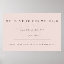 Minimalist Botanical Wedding Warm Blush Poster