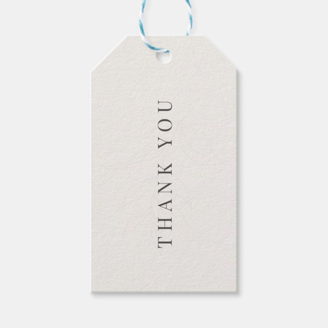 Minimalist Botanical Wedding | Warm White Geschenkanhänger (Vorderseite)