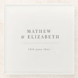 Minimalist botanical Wedding  | Warm White Glasuntersetzer